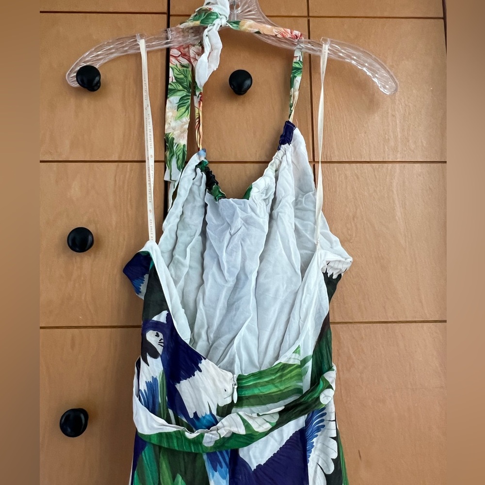 FARM Rio Tropical Leaf & Floral Maxi Dress in White, Green & Blue - Picture 6 of 8